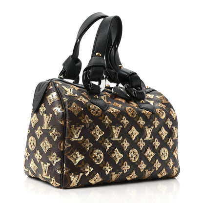 Louis Vuitton Monogram Sequins Eclipse Speedy 28 Gold 3 of 9