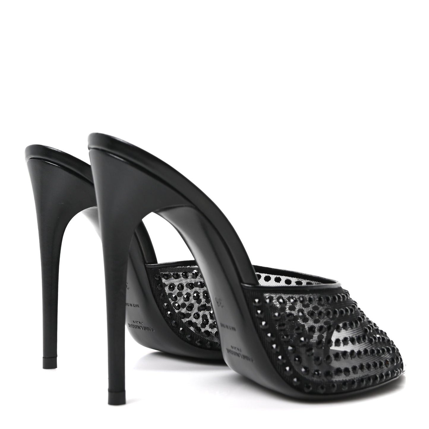 Tulle Strass Gippy 110 Mule Sandals 38 Black