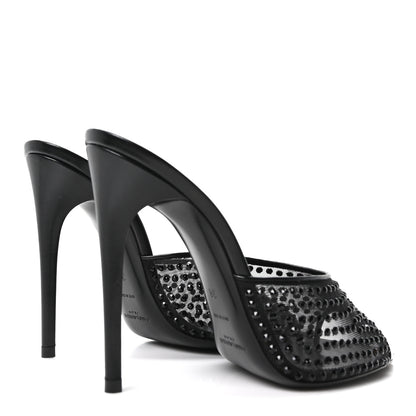 Saint Laurent Tulle Strass Gippy 110 Mule Sandals 38 Black 5 of 9