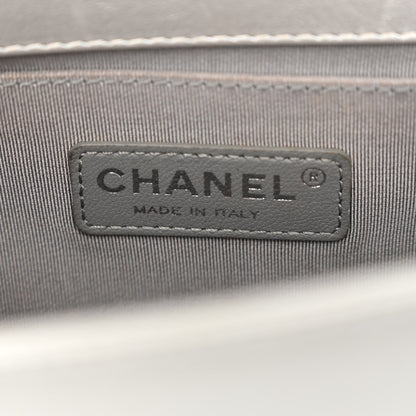 Chanel Metallic Lambskin Quilted Medium Boy Flap Silver 6 of 10