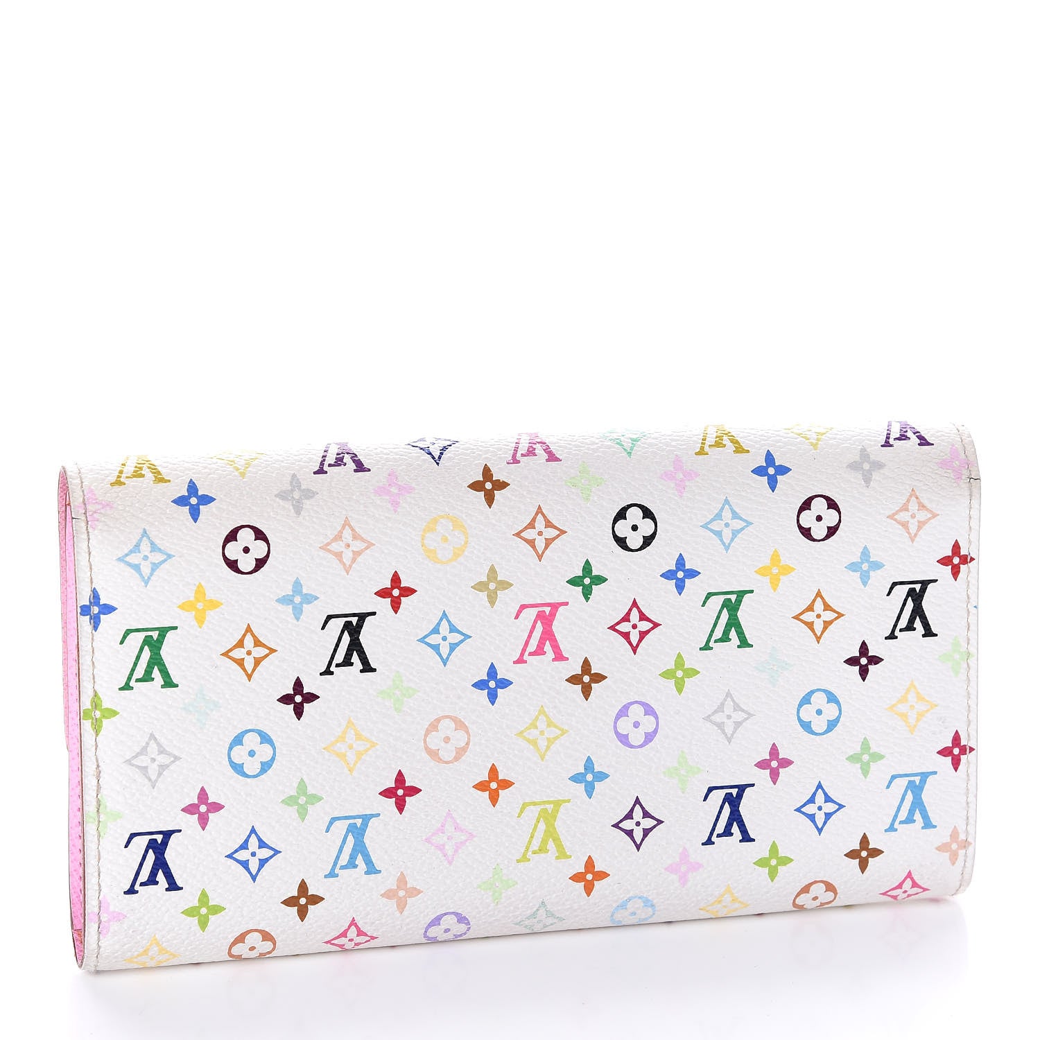 Louis Vuitton Monogram Multicolor Sarah Wallet White Litchi 3 of 9