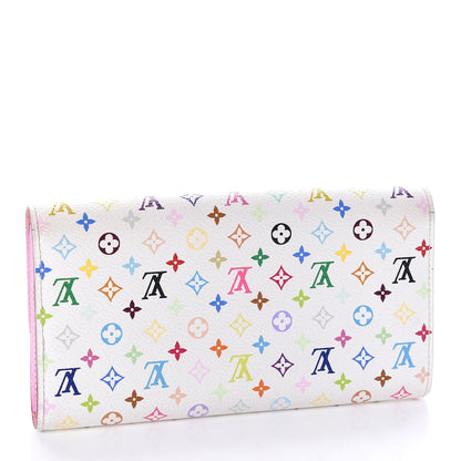 Louis Vuitton Monogram Multicolor Sarah Wallet White Litchi 3 of 9