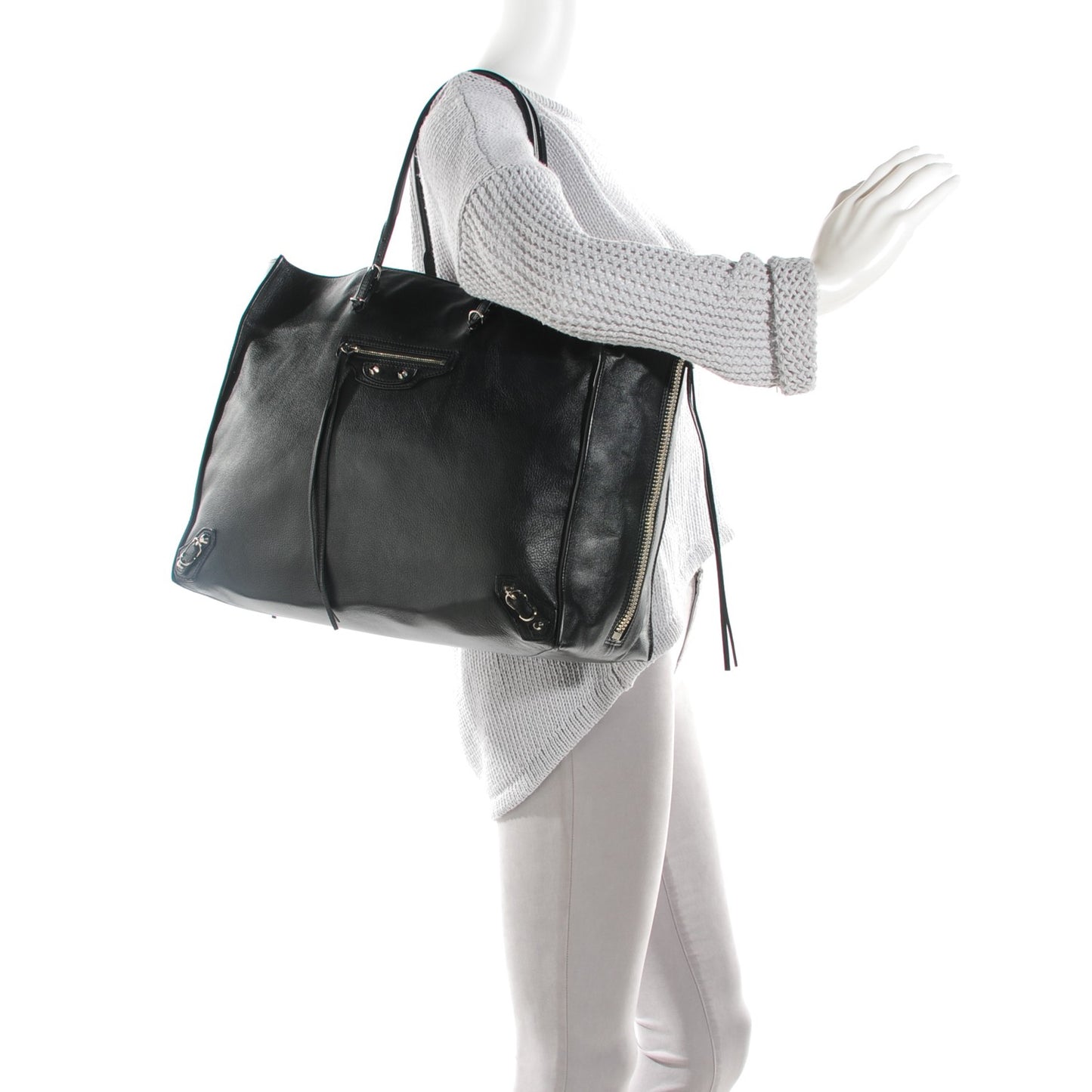 Supple Calfskin Papier A4 Tote Black