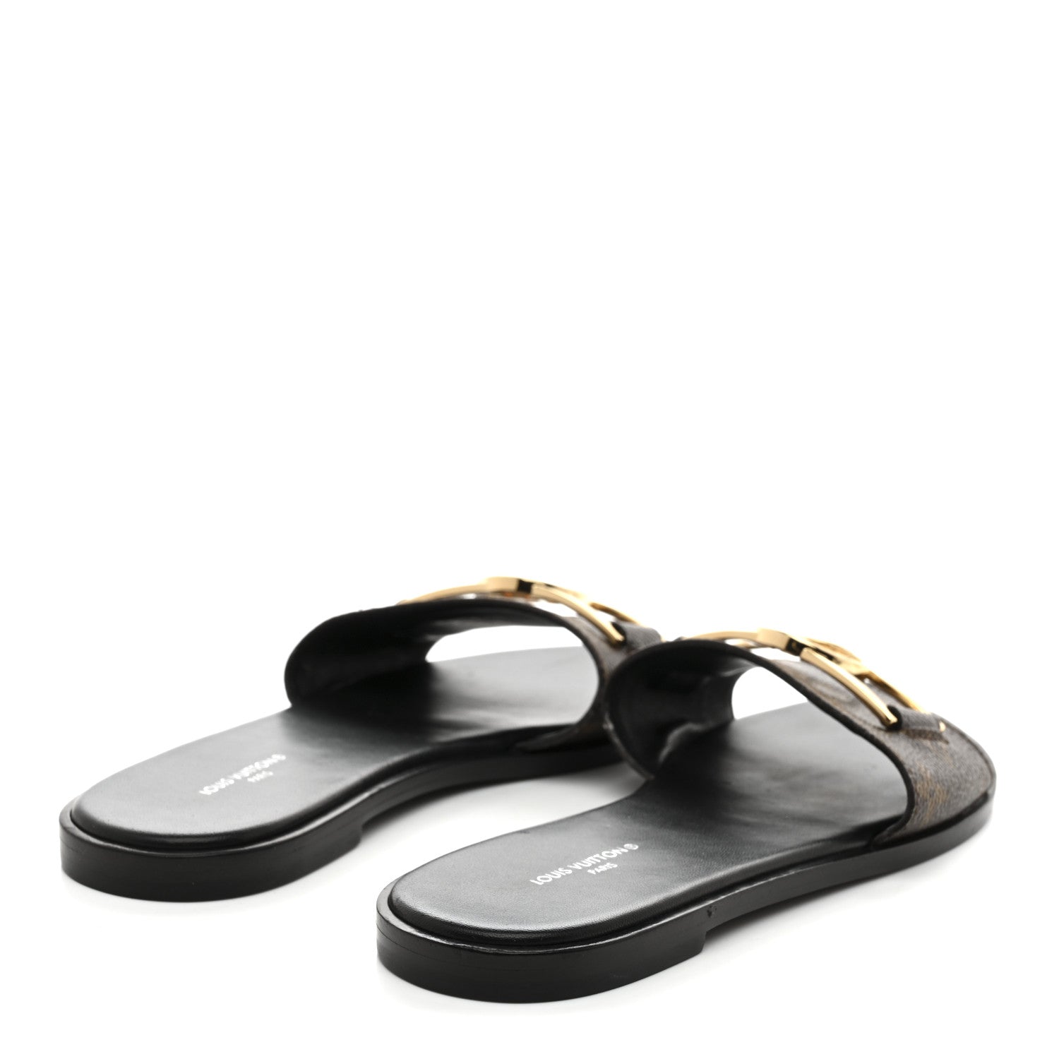 Louis Vuitton Patent Monogram Lock It Flat Mules 36.5 5 of 10