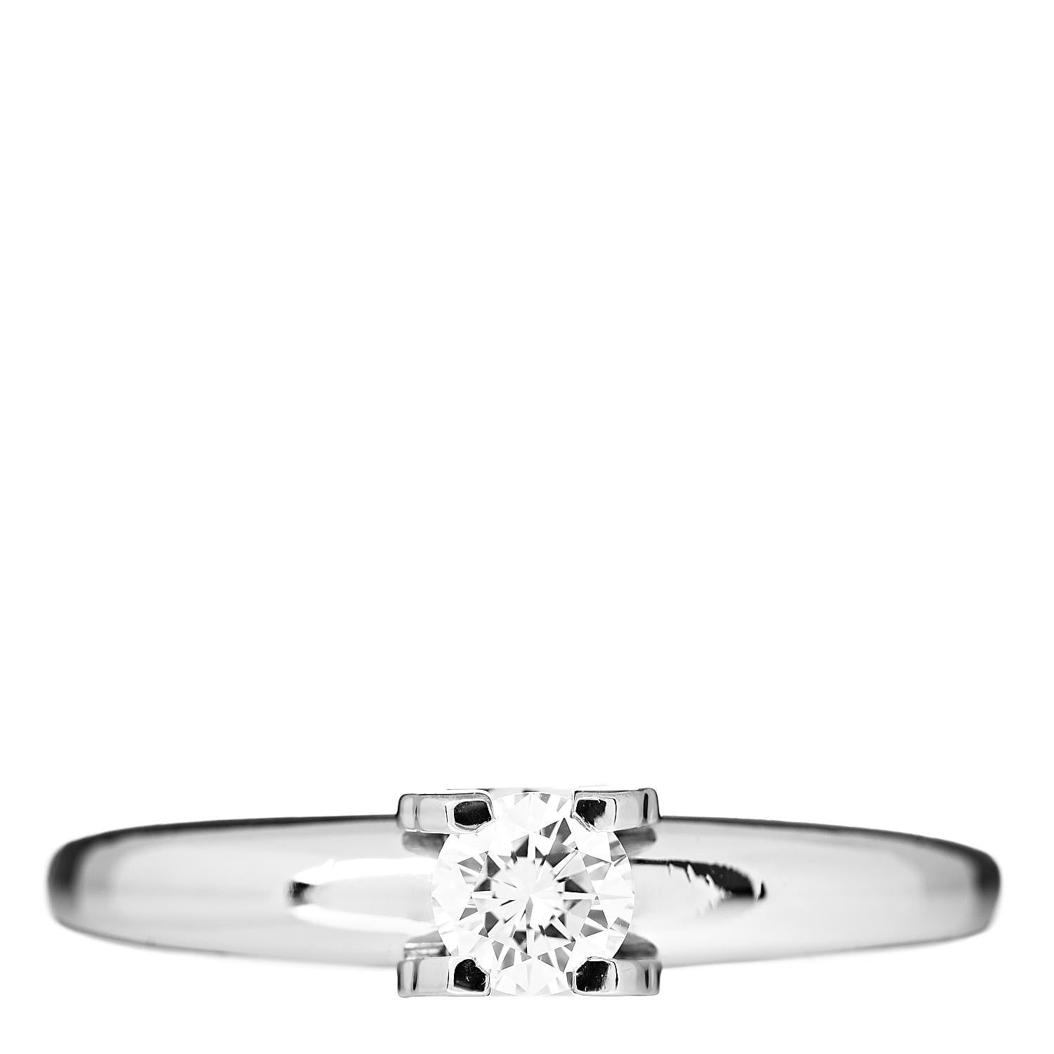 Cartier 18K White Gold Diamond .30ct Louis Ring 49 4.75 1 of 5