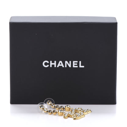 Chanel CC Crystal Drop Earrings Gold 5 of 5