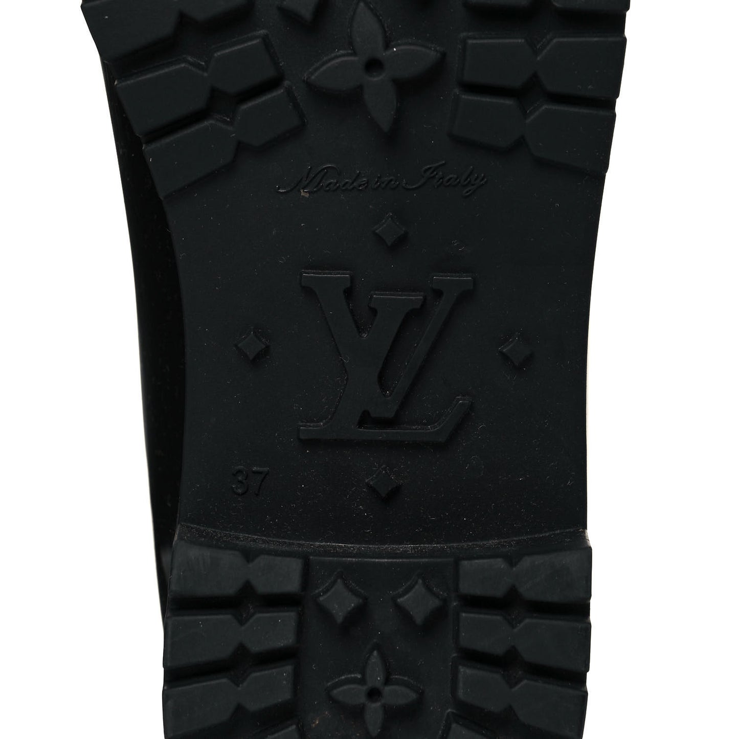 Rubber Embossed Monogram Splash Rain Boots 37 Black