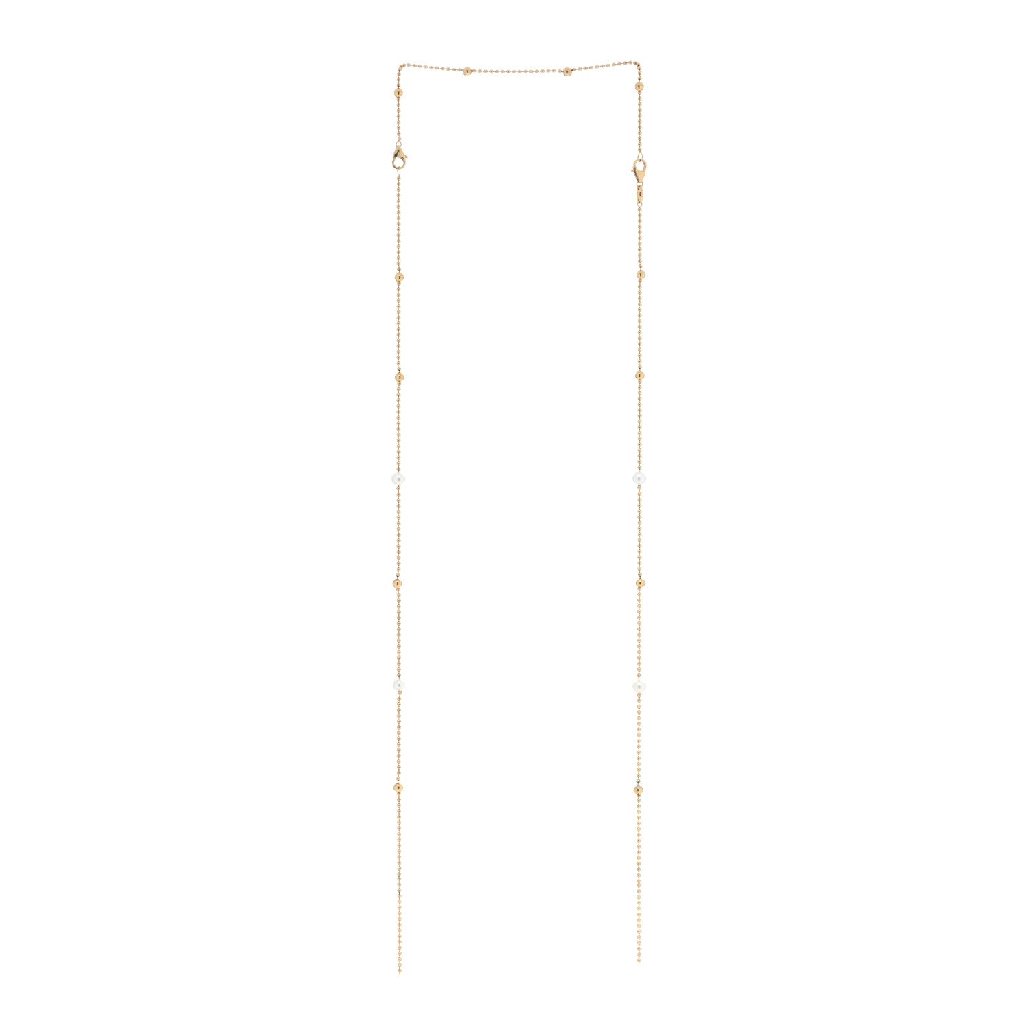 Roberto Coin 18K Yellow Gold Diamond Pearl Princess Tassel Necklace 2 of 3