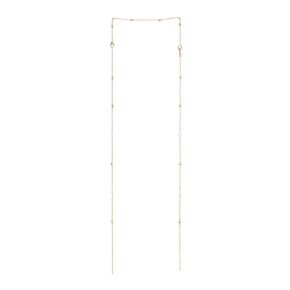 Roberto Coin 18K Yellow Gold Diamond Pearl Princess Tassel Necklace 2 of 3