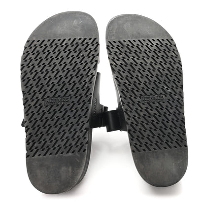 Hermes Calfskin Womens Chypre Sandals 41 Black 6 of 9
