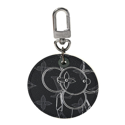 Louis Vuitton Monogram Eclipse Illustre Vivienne Bag Charm Key Holder Black 1 of 4
