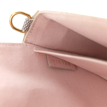 Louis Vuitton Damier Azur Pochette Felicie Chain Wallet Rose Ballerine 8 of 13