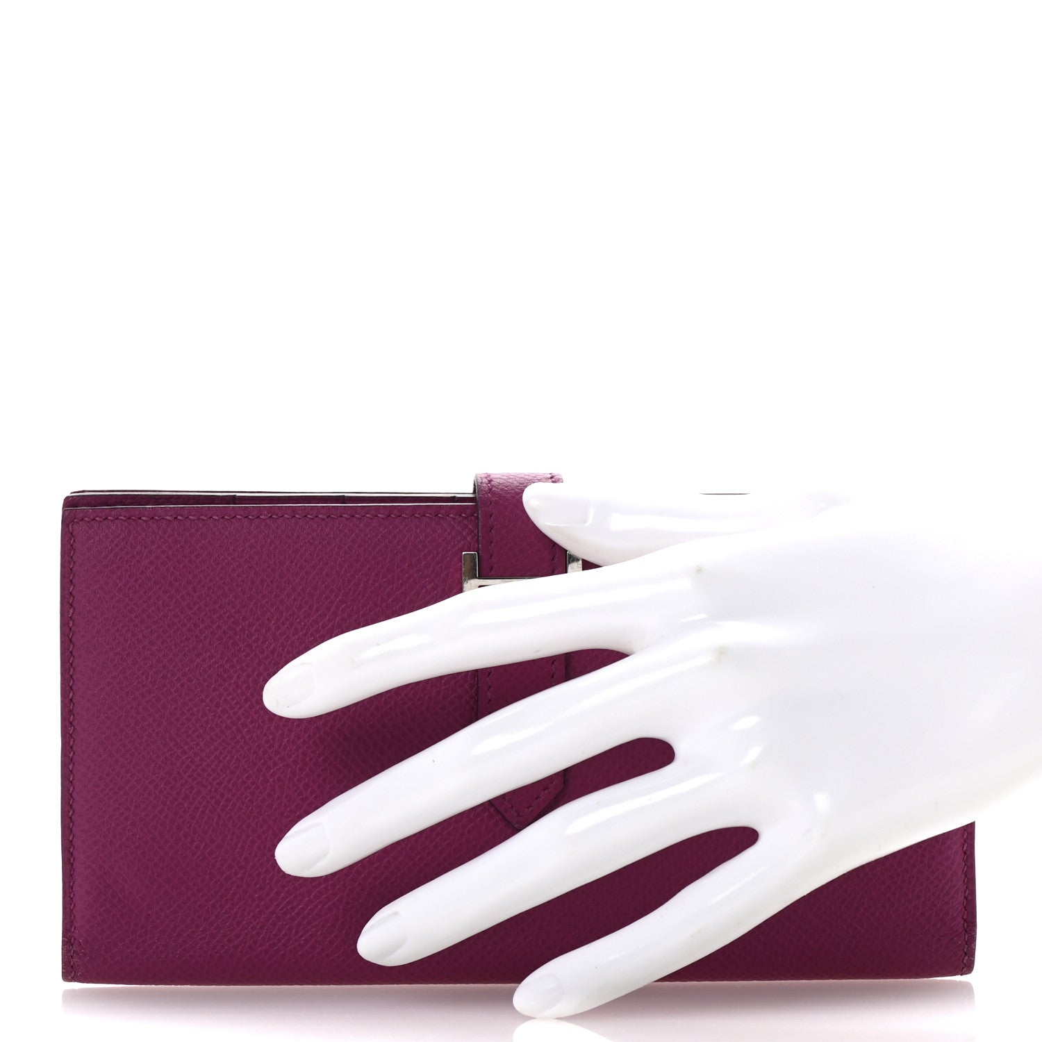Hermes Epsom Bearn Gusset Wallet Rose Pourpre 2 of 11