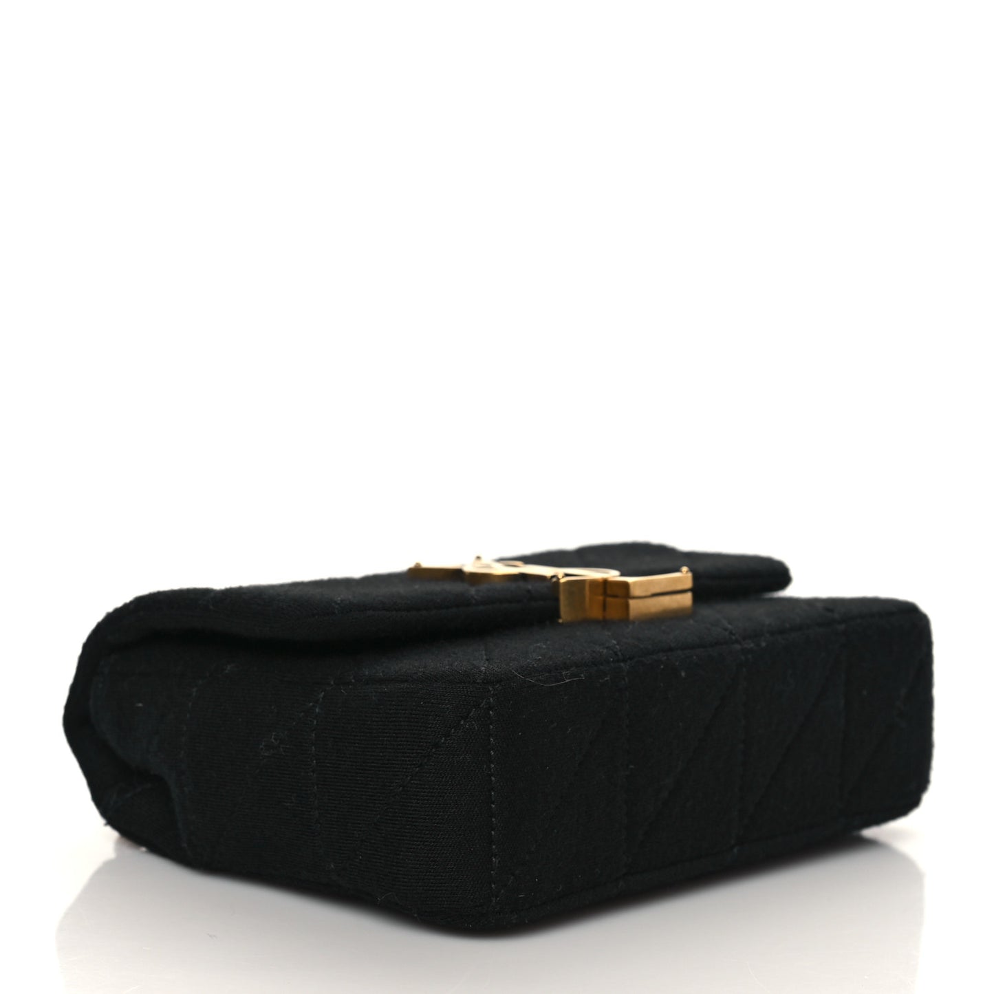 Jersey Wool Patchwork Monogram Medium Jamie Baguette Black
