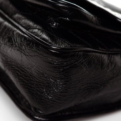 Saint Laurent Crinkled Calfskin Matelasse Monogram Medium Niki Chain Satchel Black 16 of 25