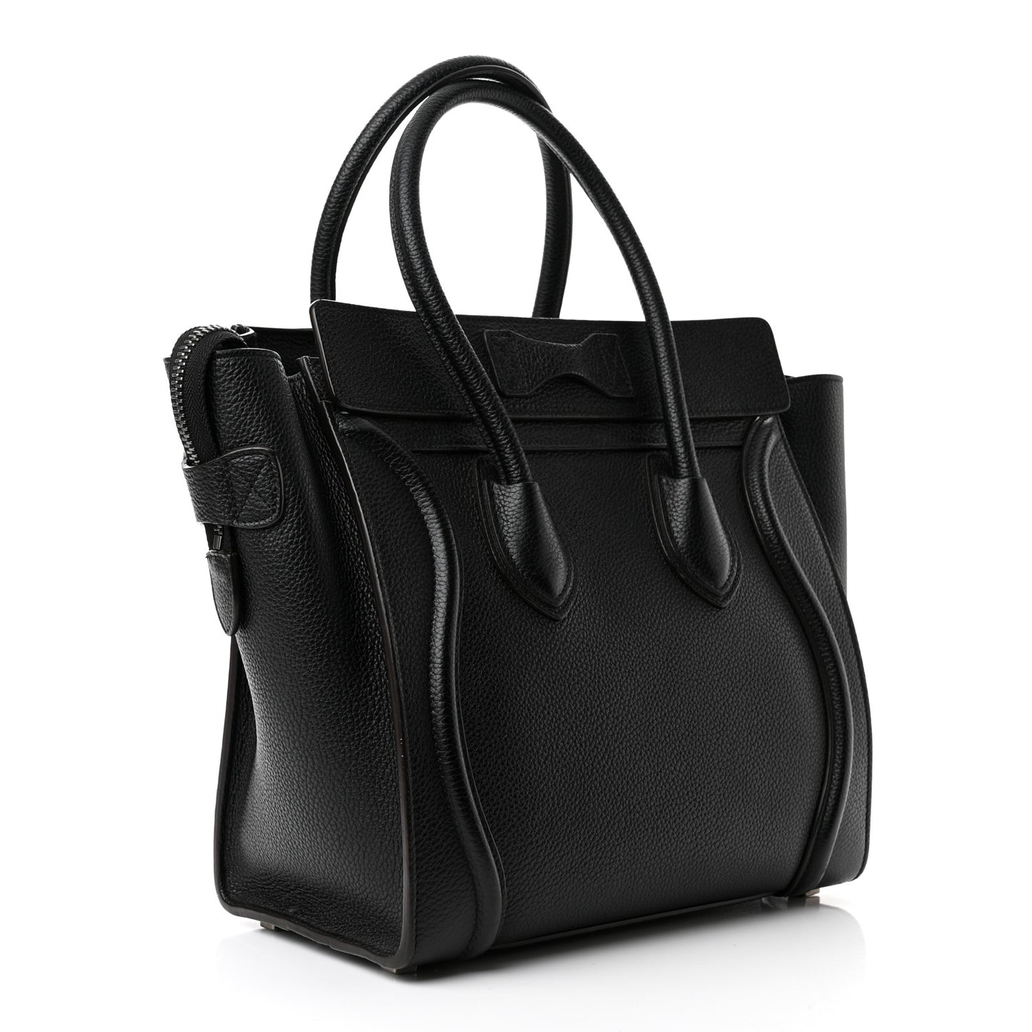 Drummed Calfskin Micro Luggage Black