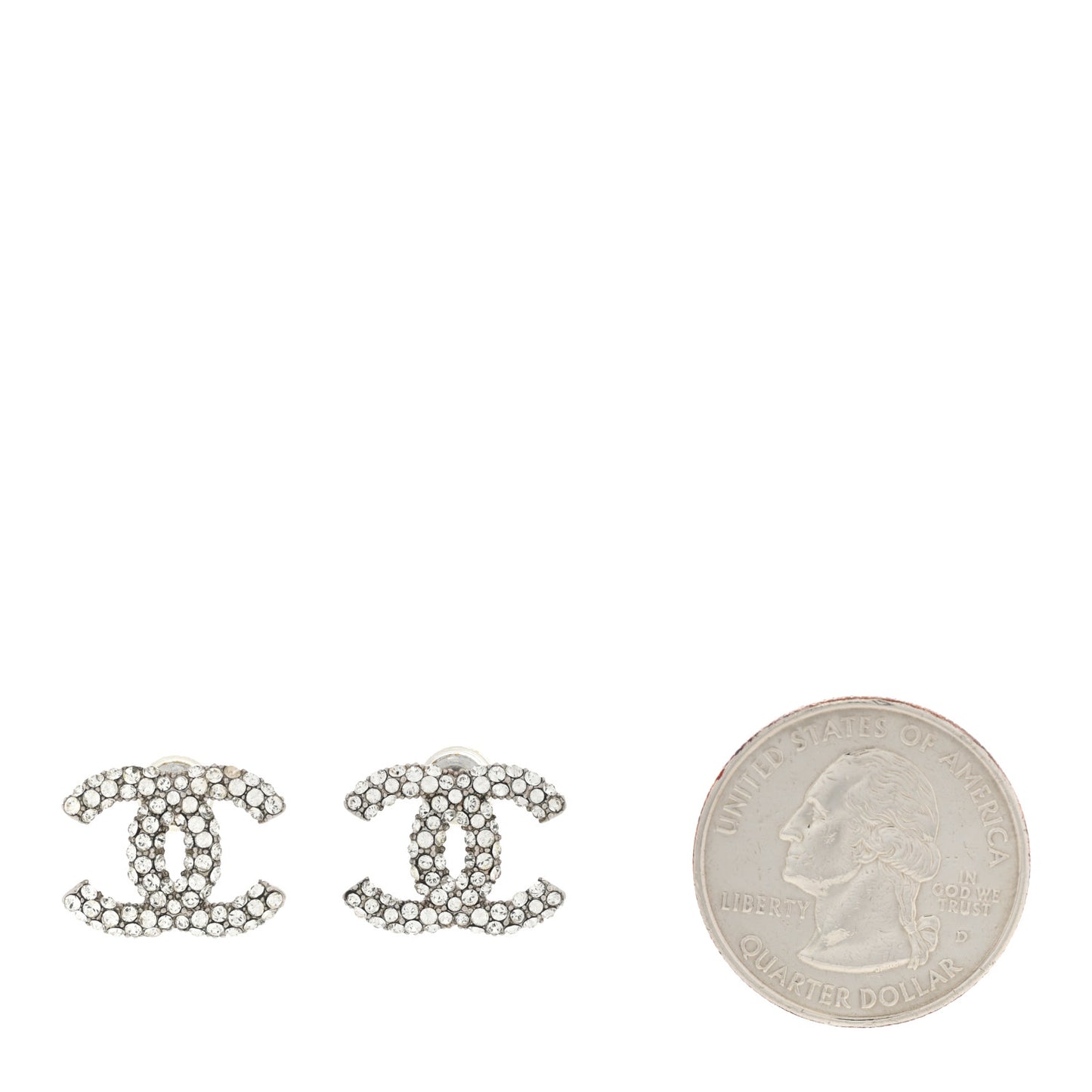 Crystal CC Earrings Silver