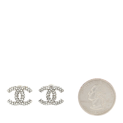 Chanel Crystal CC Earrings Silver 2 of 5