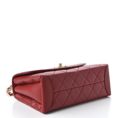 Chanel Lambskin Quilted CC Flap Bag Dark Red 4 of 10
