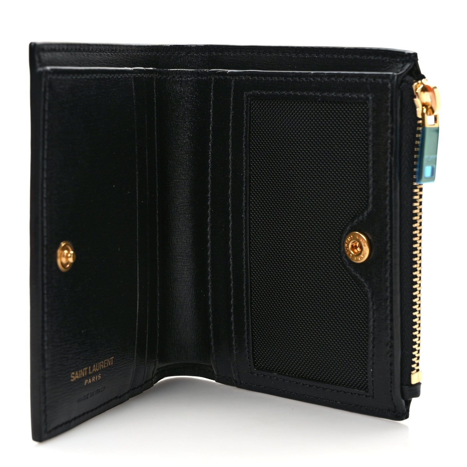 Saint Laurent Calfskin Compact Zip Wallet Black 5 of 6