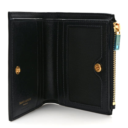Saint Laurent Calfskin Compact Zip Wallet Black 5 of 6