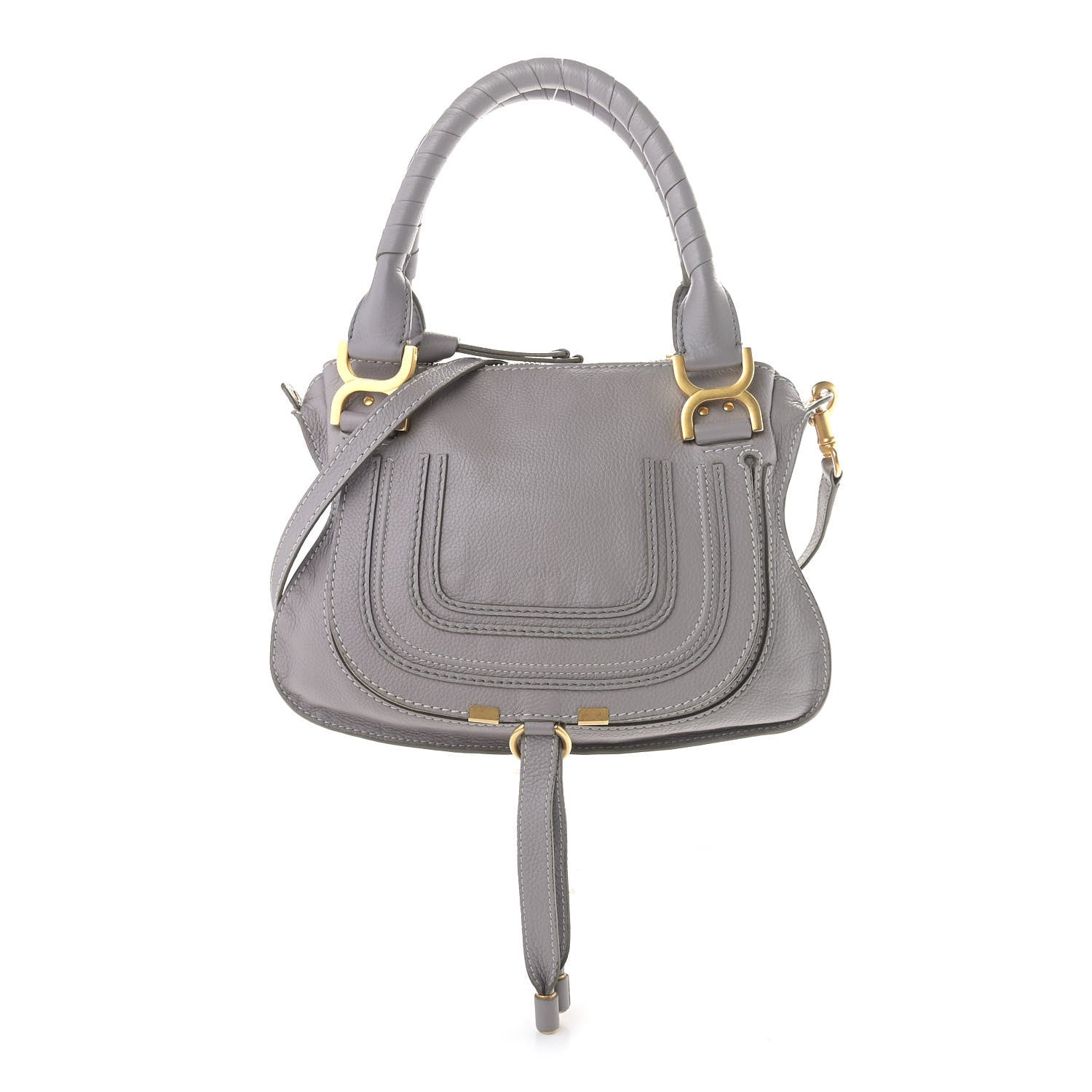 Chloe Calfskin Small Marcie Satchel Motty Grey 1 of 8