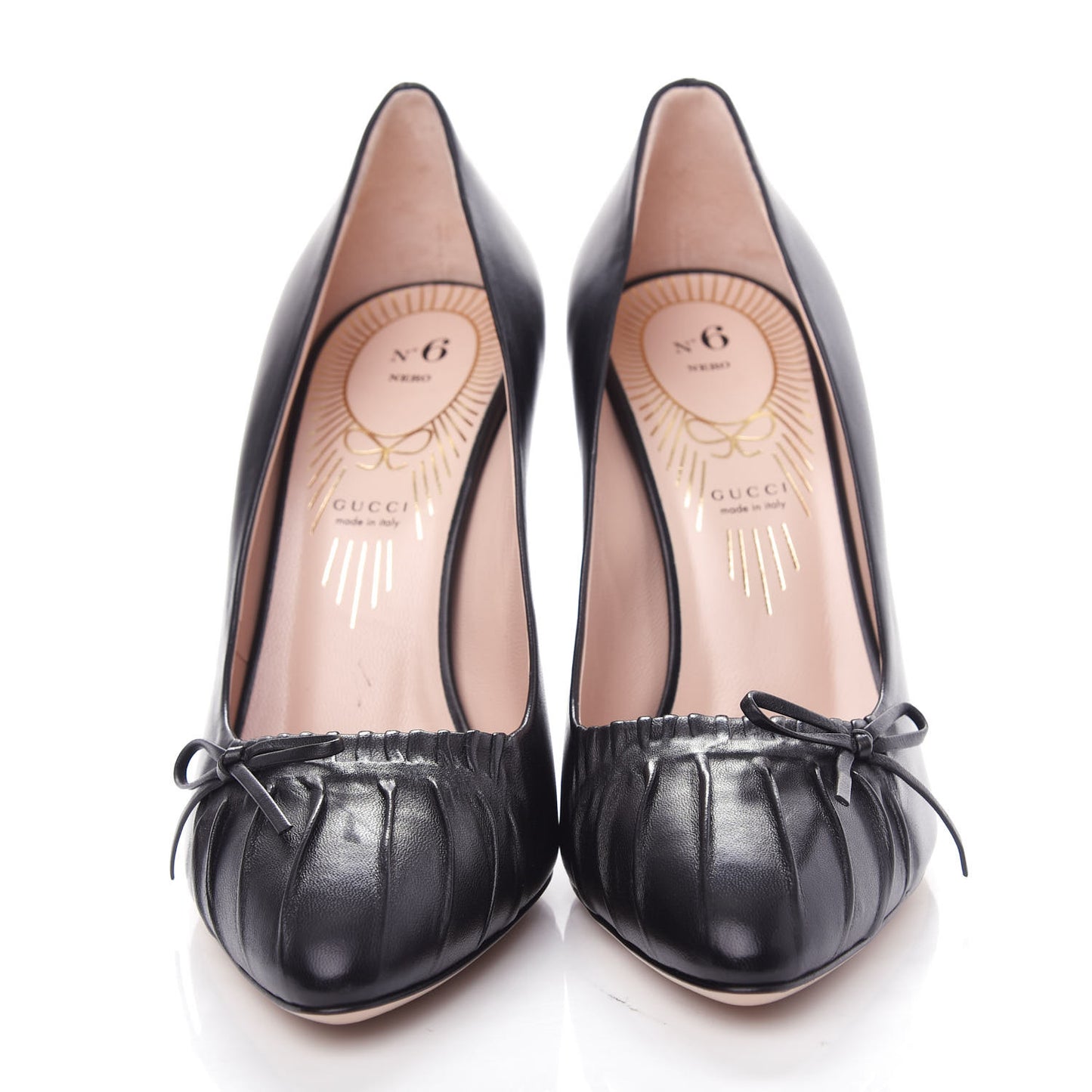 Nappa Bow High Heel Pumps 38 Black