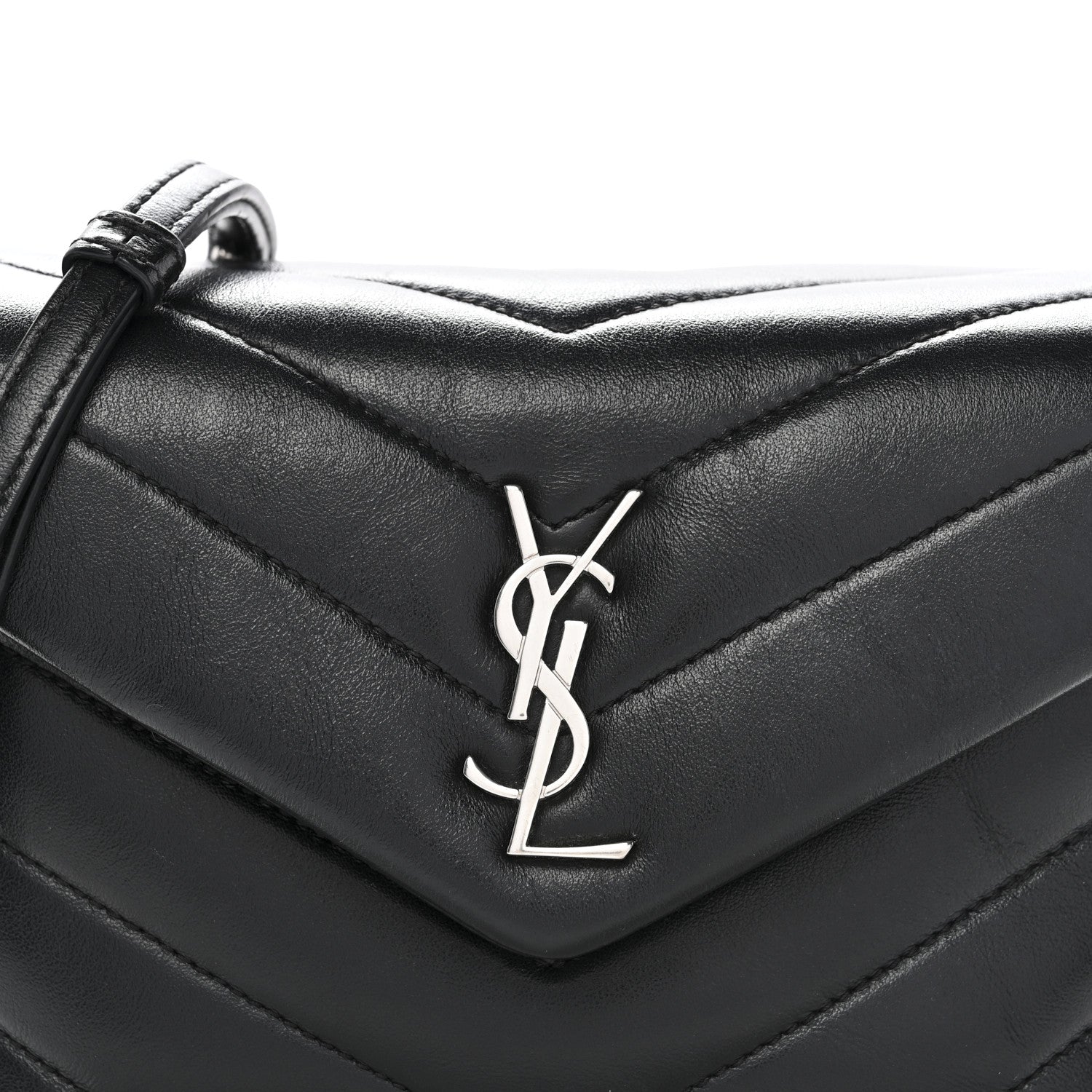 Saint Laurent Calfskin Y Quilted Monogram Toy Loulou Crossbody Bag Black 9 of 12