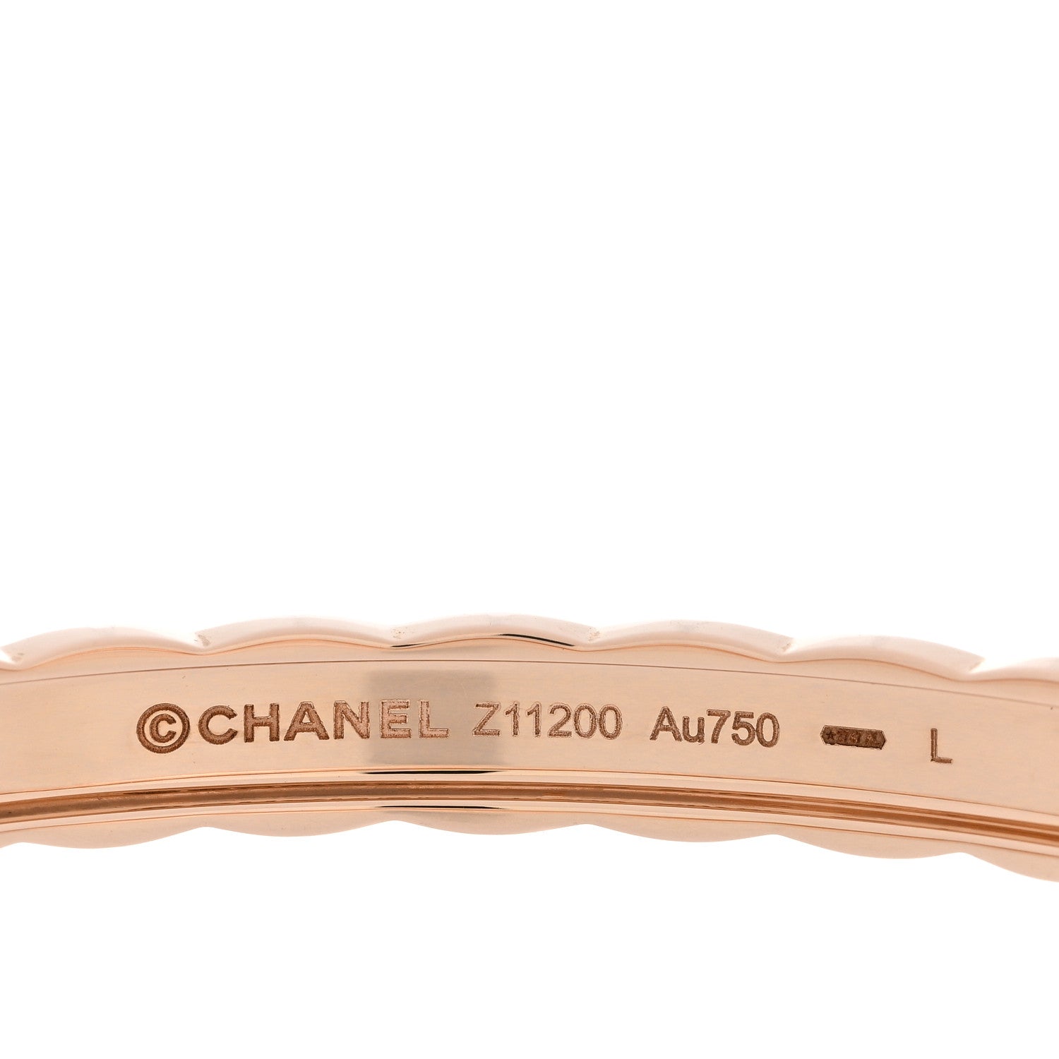 Chanel 18K Beige Gold Coco Crush Bangle Bracelet L 3 of 4
