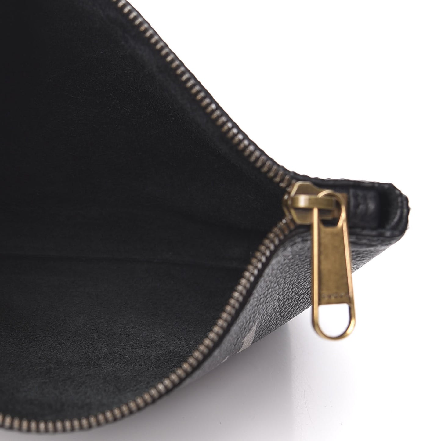 Pebbled Calfskin Medium Logo Portfolio Clutch Black