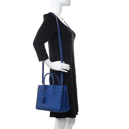 Saint Laurent Grained Calfskin Baby Sac De Jour Royal Blue 2 of 20