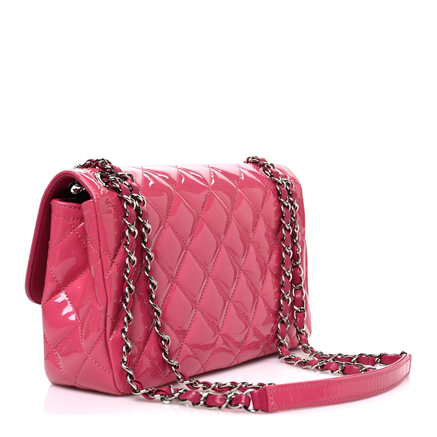 Chanel Patent Quilted Large Coco Shine Flap Pink 3 of 10