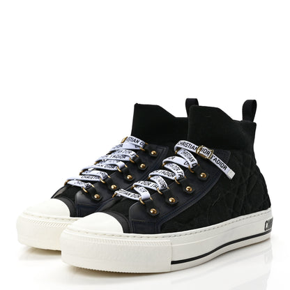 Christian Dior Technical Knit Calfskin Womens Walk'N'Dior High Top Sneaker 37 Black 3 of 9
