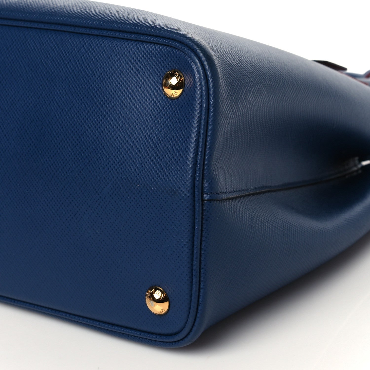 Prada Saffiano Cuir Medium Double Bag Bleuette Rosso 10 of 10