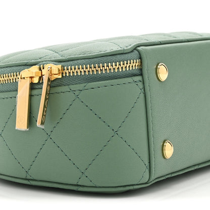 Chanel Lambskin Quilted Chic Riviera Top Handle Vanity Case Green 9 of 10