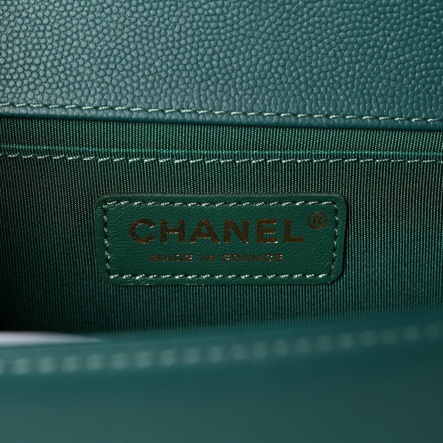 Caviar Quilted Medium Boy Flap Dark Green