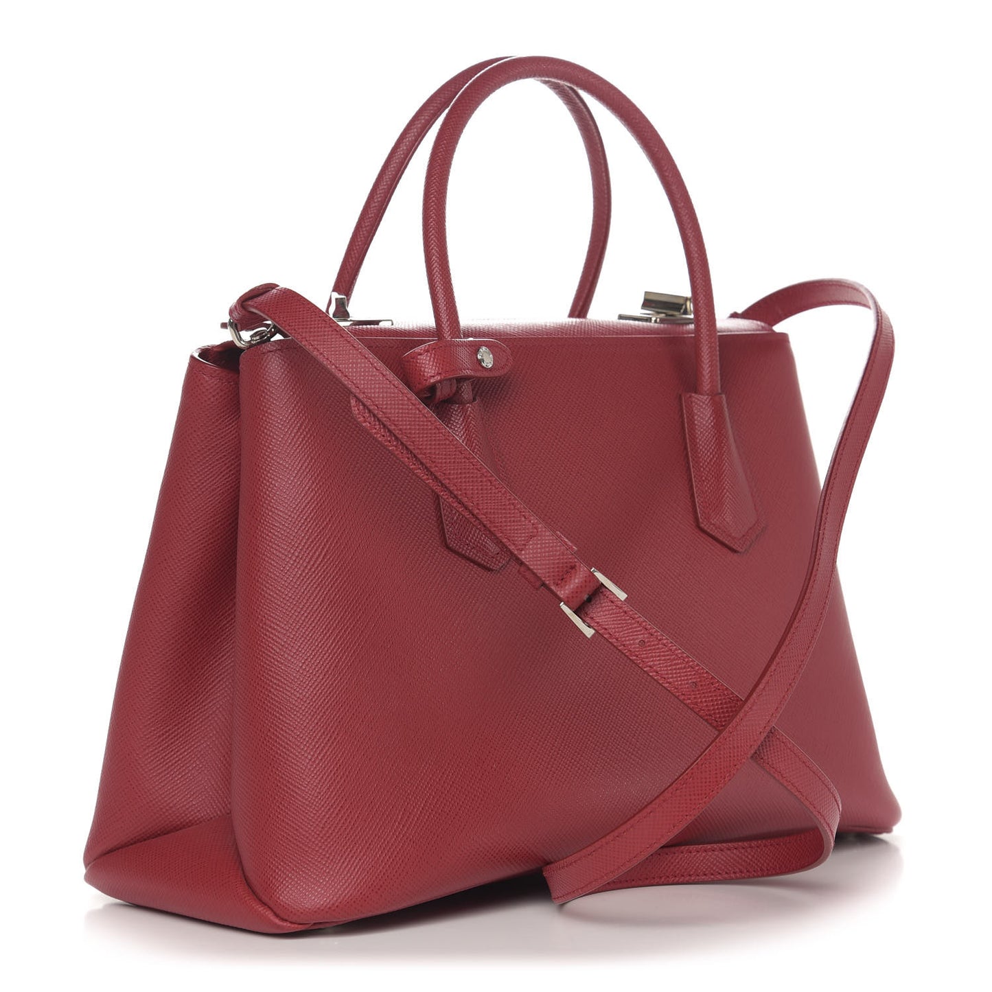 Saffiano Cuir Twin Tote Fuoco