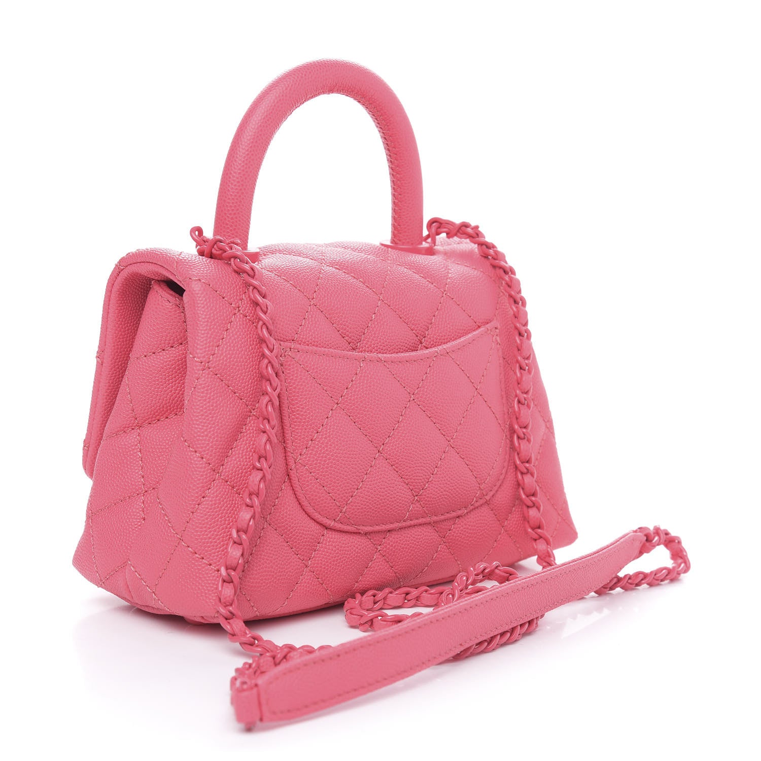 Chanel Caviar Quilted Incognito Extra Mini Coco Handle Flap Pink 3 of 11