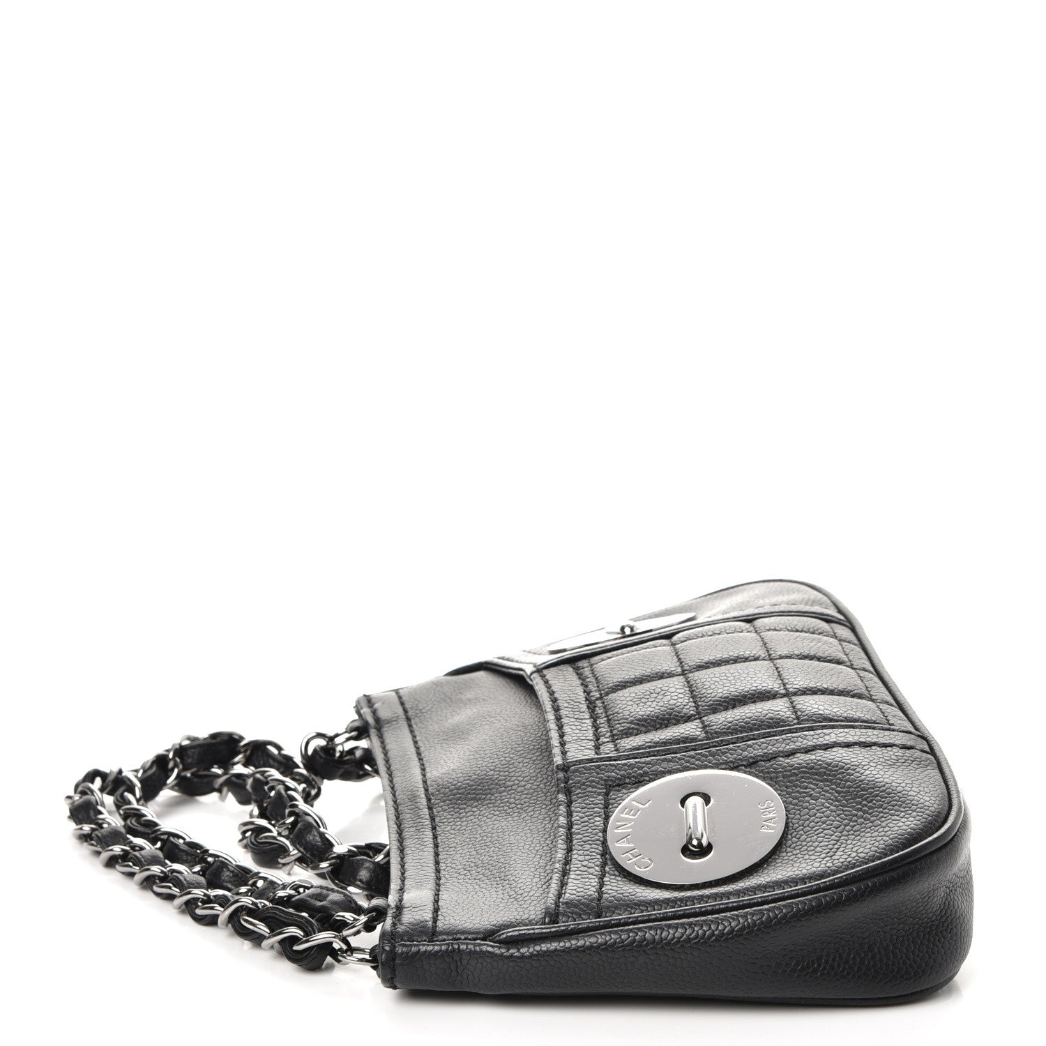 Chanel Caviar Square Quilted Shoulder Bag Black 9 of 9