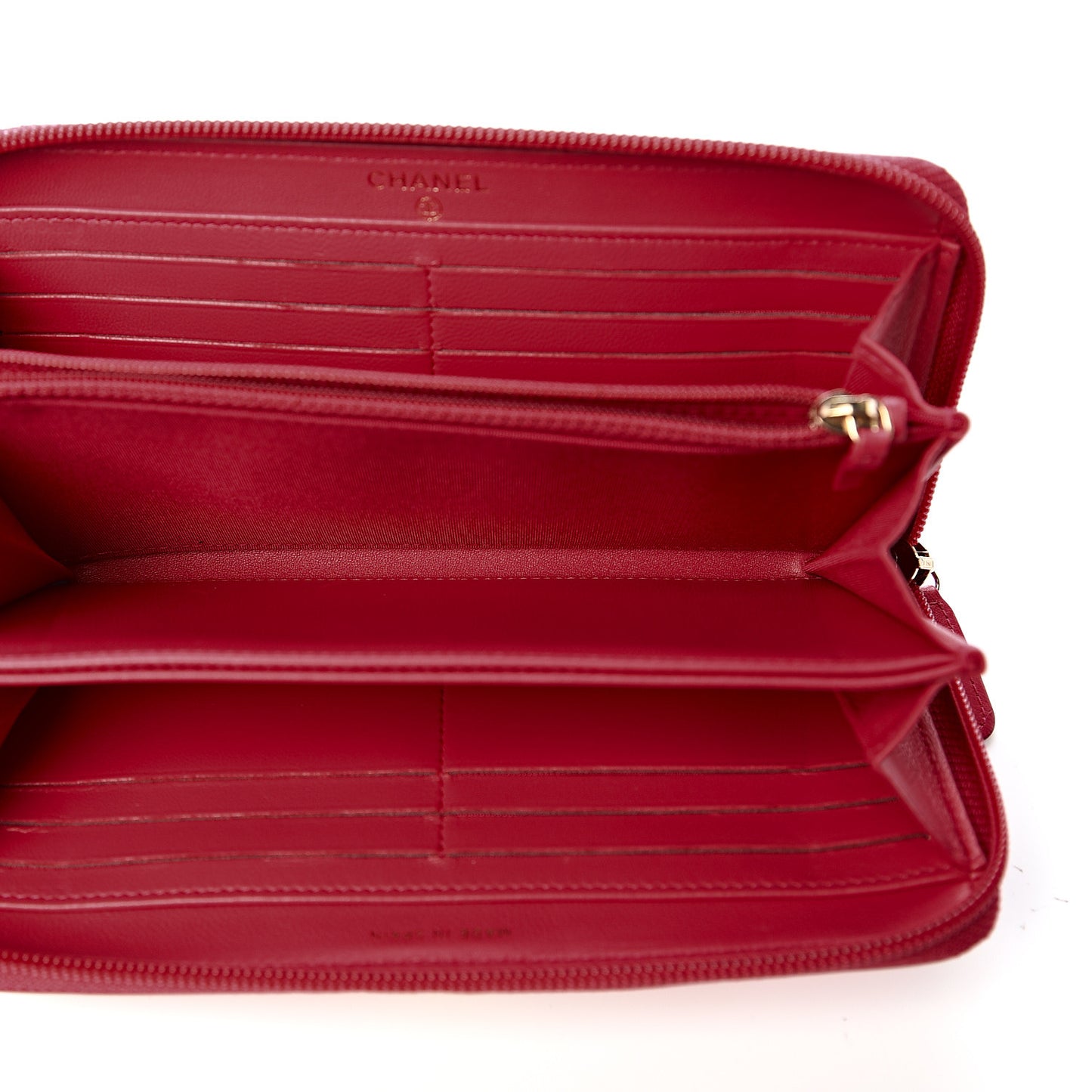 Lambskin Quilted Boy Zip Around Wallet Dark Pink