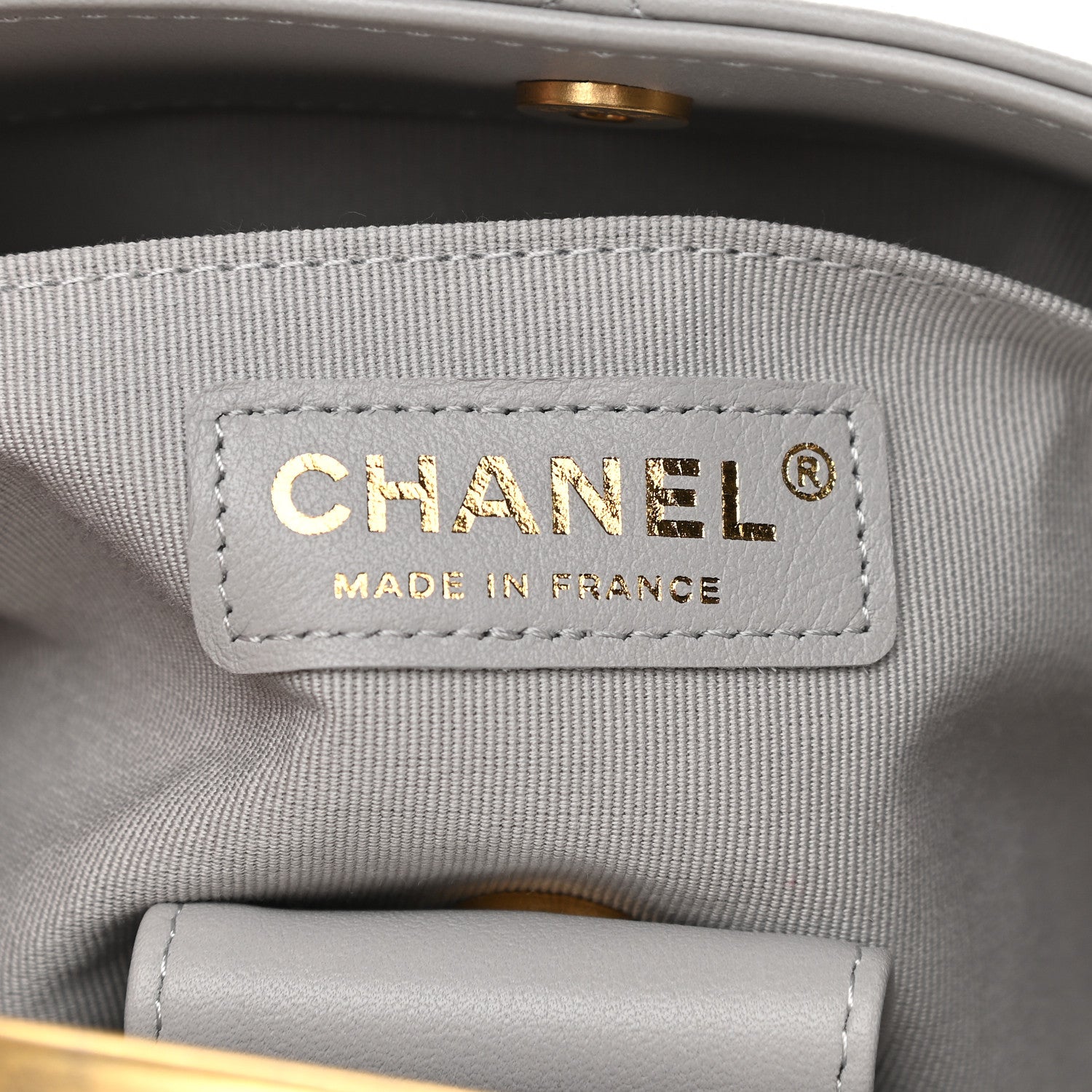 Chanel Calfskin Quilted Lady Handle Clutch Tote Grey 6 of 11