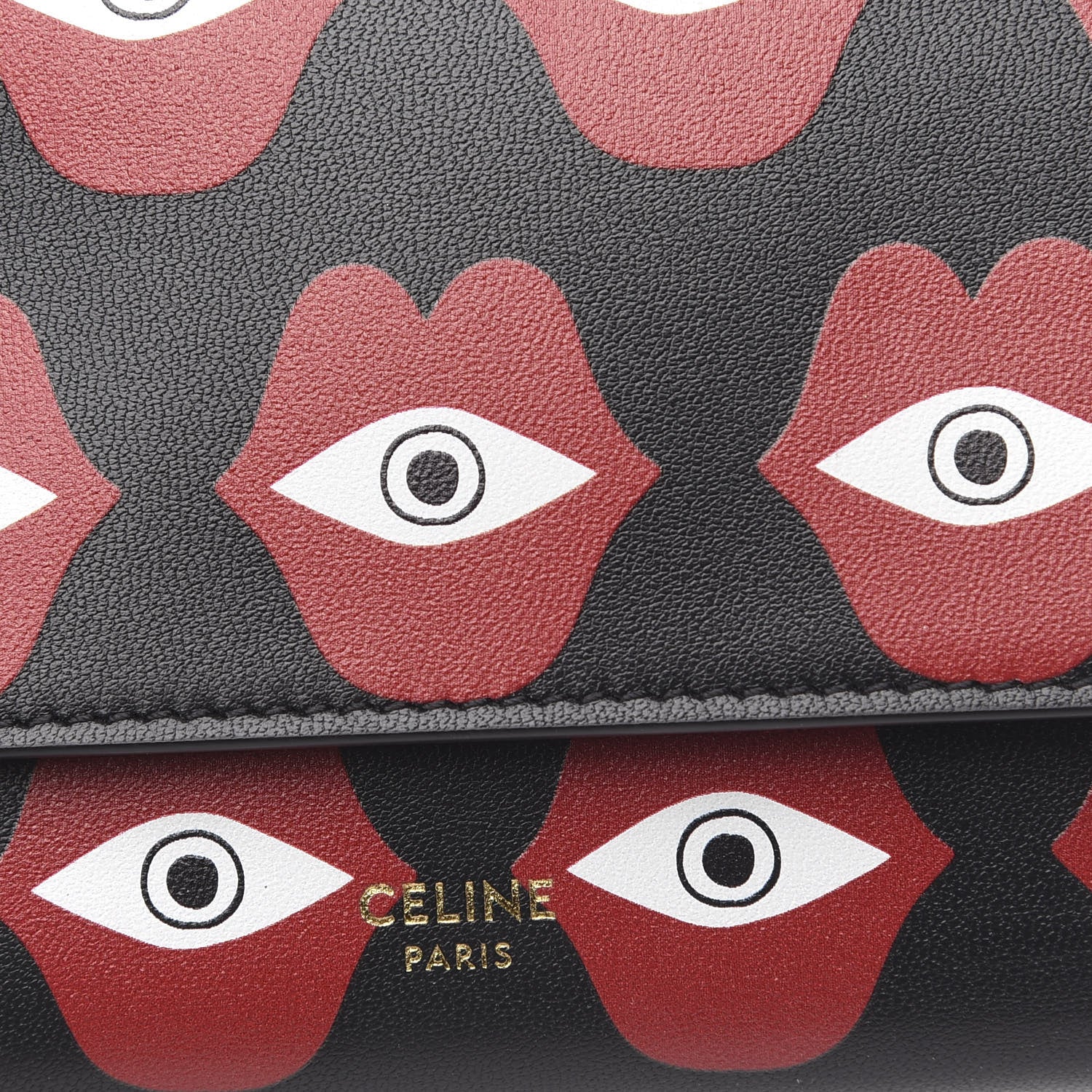 Celine X ANNELI SANAYE HENRIKSSON Smooth Calfskin Telepathic Compact Wallet Red Black 7 of 8