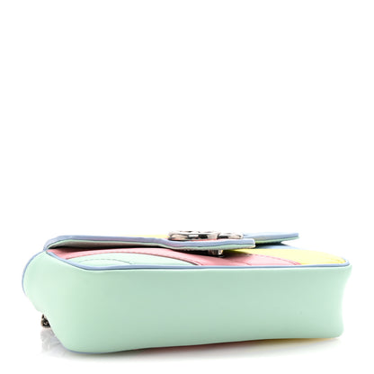 Gucci Calfskin Matelasse Diagonal Super Mini GG Marmont Shoulder Bag Multicolor Pastel 4 of 10