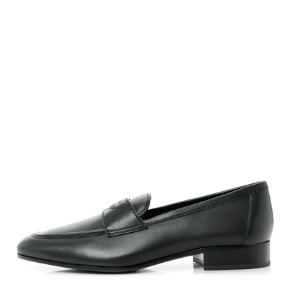 Chanel Calfskin Mens Stitched CC Loafers 41 Black 1 of 10