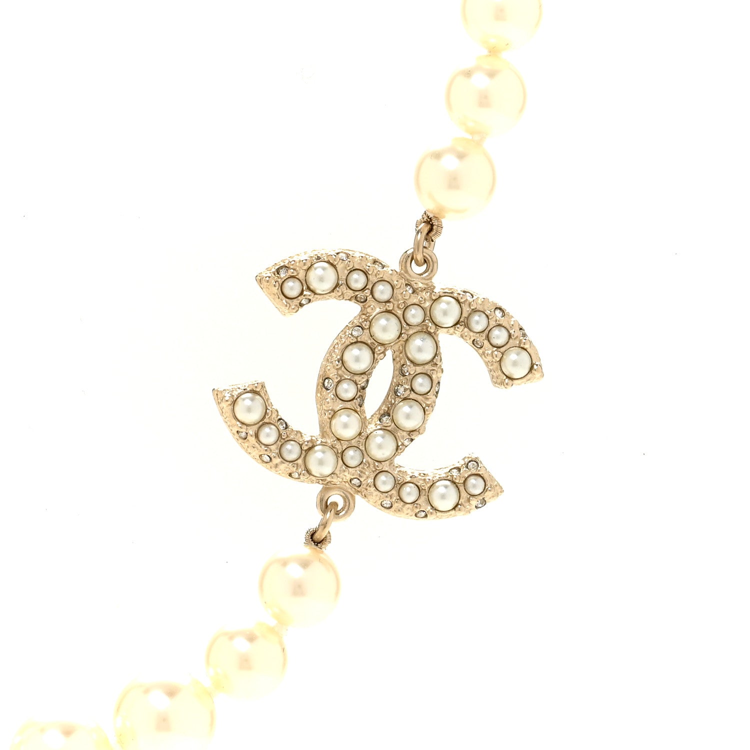 Chanel Pearl CC 100th Anniversary Necklace Light Gold 4 of 6