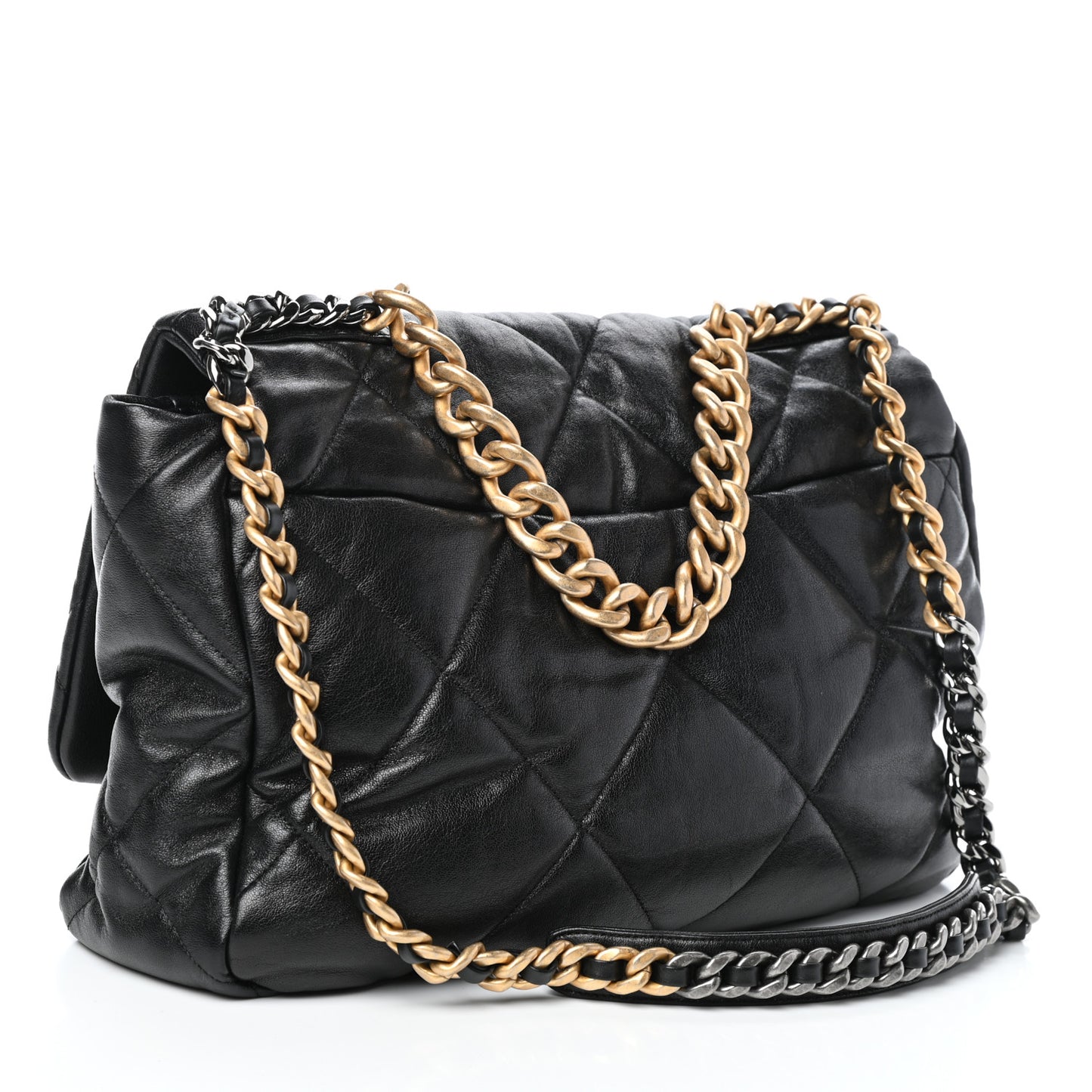Lambskin Quilted Maxi Chanel 19 Flap Black