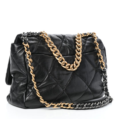 Chanel Lambskin Quilted Maxi Chanel 19 Flap Black 3 of 10