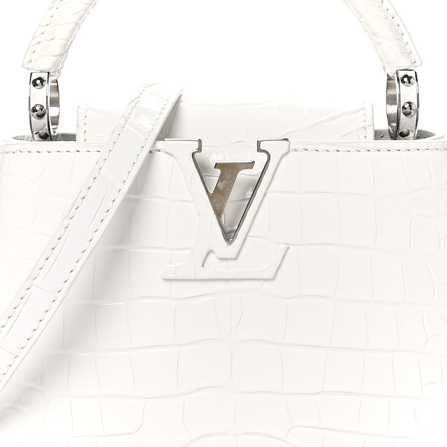 Louis Vuitton Crocodile Mini Capucines White 7 of 9