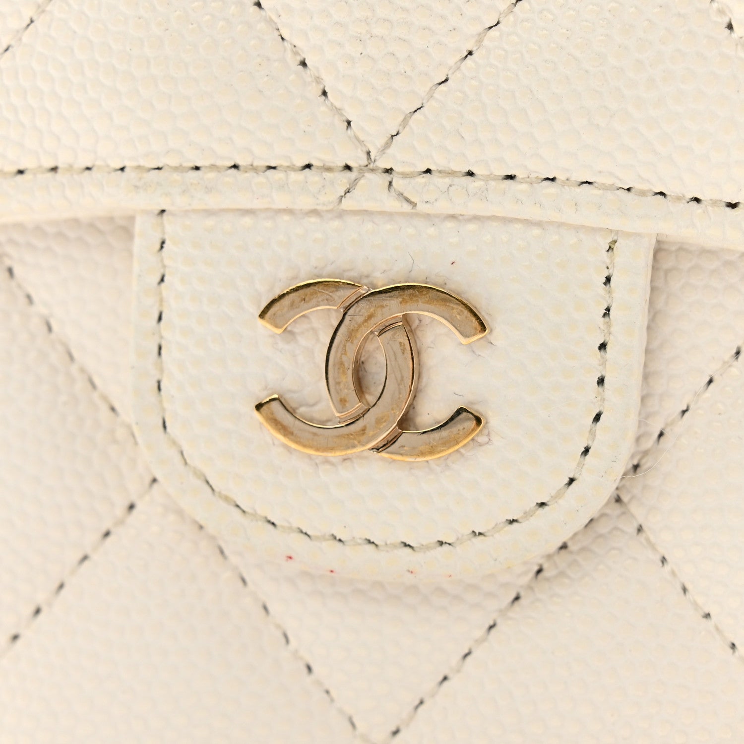 Chanel Caviar Quilted Compact Flap Wallet White 12 of 15