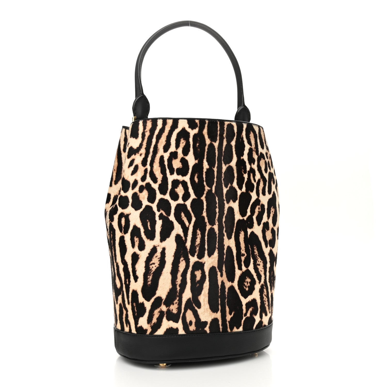 Burberry Prorsum Calf Hair Leopard Print The Bucket Bag Black 4 of 9